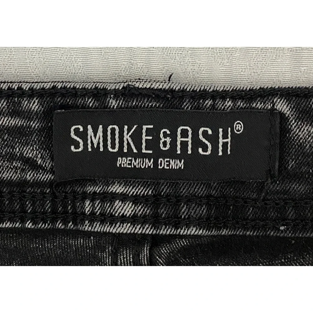 Smoke &‎ Ash Premium Denim Jeans Mens 30x30 Acid Wash Slim Fit Cotton Blend